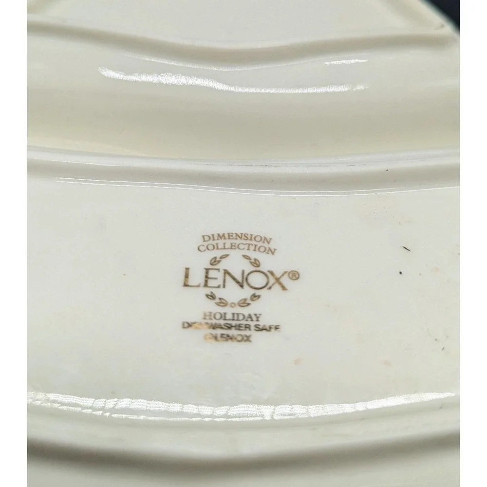 LENOX HOLIDAY Dimension DIVIDED TREE 3 PART DISH Snack Serving Relish